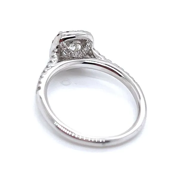 14k White Gold 1.11ct Natural Diamond Halo Engagement Ring Image 5 Arezzo Jewelers Elmwood Park, IL