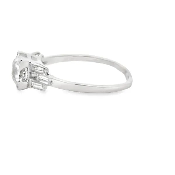 Platinum Art Deco Engagement Ring with 1.10ct Old Miner Cut Diamond Image 2 Arezzo Jewelers Elmwood Park, IL