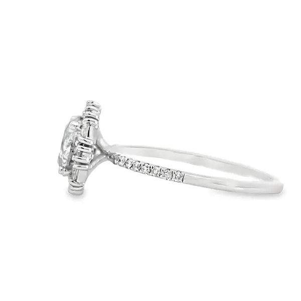 14K White Gold Fancy Halo Natural Diamond Engagement Ring Image 2 Arezzo Jewelers Elmwood, IL