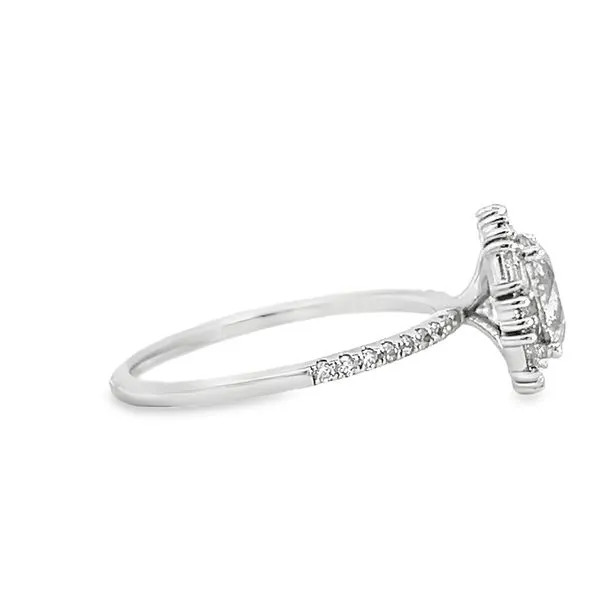14K White Gold Fancy Halo Natural Diamond Engagement Ring Image 3 Arezzo Jewelers Elmwood, IL