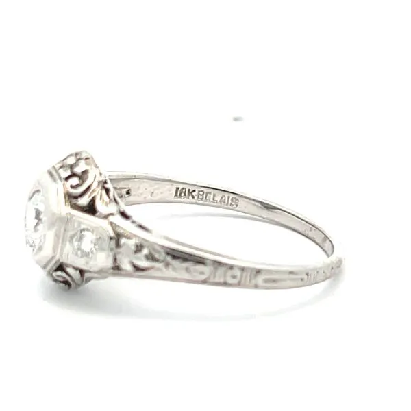 18K White Gold Vintage Art Nouveau Diamond Engagement Ring Image 4 Arezzo Jewelers Elmwood Park, IL
