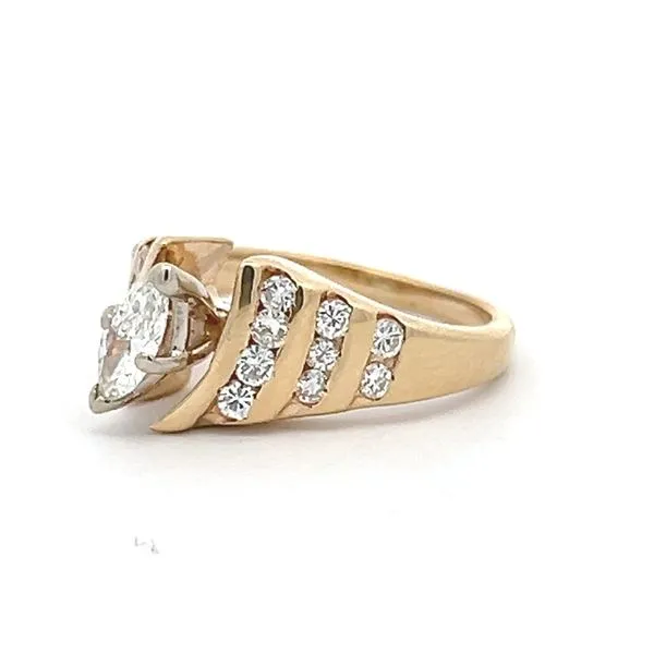 14K Yellow Gold Marquis Diamond Engagement Ring, 1.00cts TW Image 2 Arezzo Jewelers Elmwood Park, IL
