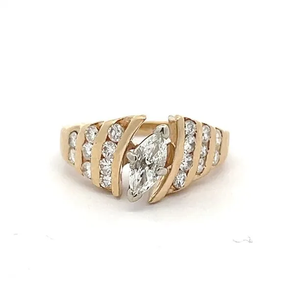 14K Yellow Gold Marquis Diamond Engagement Ring, 1.00cts TW Arezzo Jewelers Elmwood Park, IL