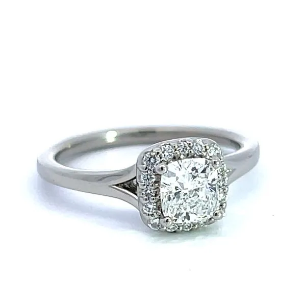 Platinum Halo Diamond Engagement Ring Image 3 Arezzo Jewelers Elmwood Park, IL