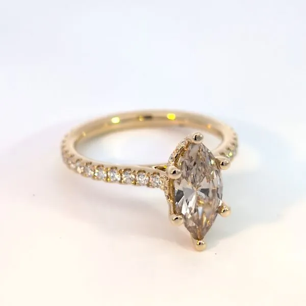 1.19ct Natural Fancy Yellowish Brown Marquise Diamond Hidden Halo Engagement Ring Image 3 Arezzo Jewelers Elmwood, IL
