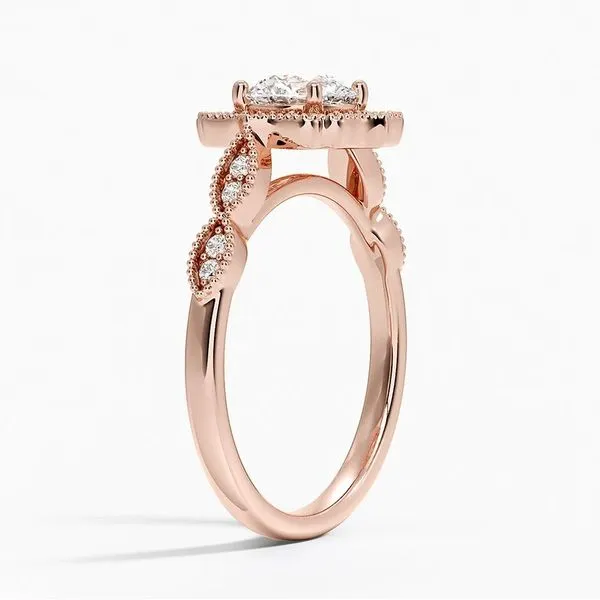 14 Karat Rosé Gold Halo Style Engagement Ring Image 3 Arezzo Jewelers Elmwood Park, IL