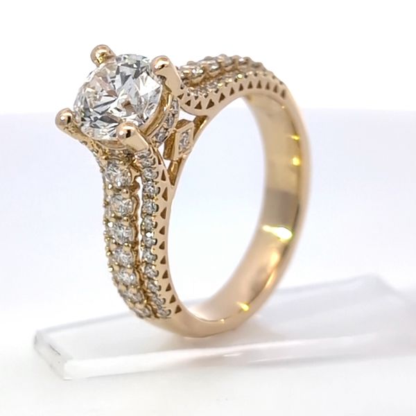 2.01 CTW Natural Round Brilliant Diamond Engagement Ring in 18K Yellow Gold with Hidden Halo Image 2 Arezzo Jewelers Elmwood Park, IL