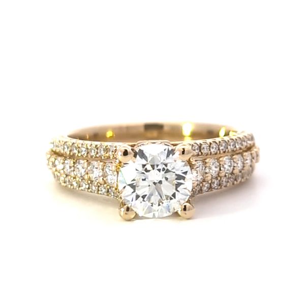 2.01 CTW Natural Round Brilliant Diamond Engagement Ring in 18K Yellow Gold with Hidden Halo Arezzo Jewelers Elmwood Park, IL