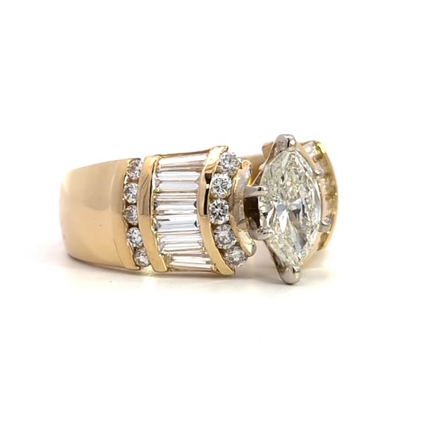 1.65ct TW Marquise Diamond Engagement Ring with Baguette and Round Accents Image 3 Arezzo Jewelers Elmwood Park, IL