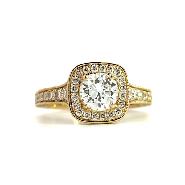 14k Gold Vintage Halo Style Natural Diamond Engagement Ring, 1.67cts TW Arezzo Jewelers Elmwood Park, IL
