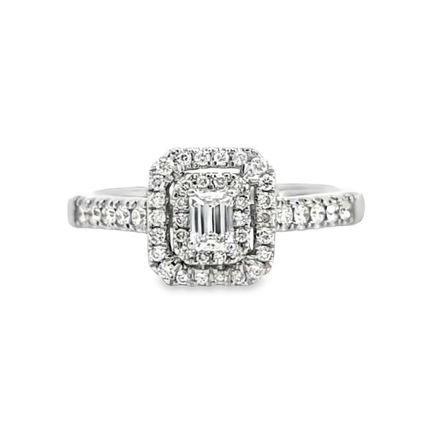 1/2ct Emerald Diamond Double Halo Engagement Ring Arezzo Jewelers Elmwood Park, IL