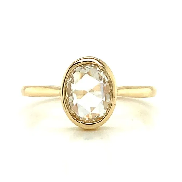 Lab Grown Rose Cut Oval Solitaire Diamond Engagement Ring similar item image