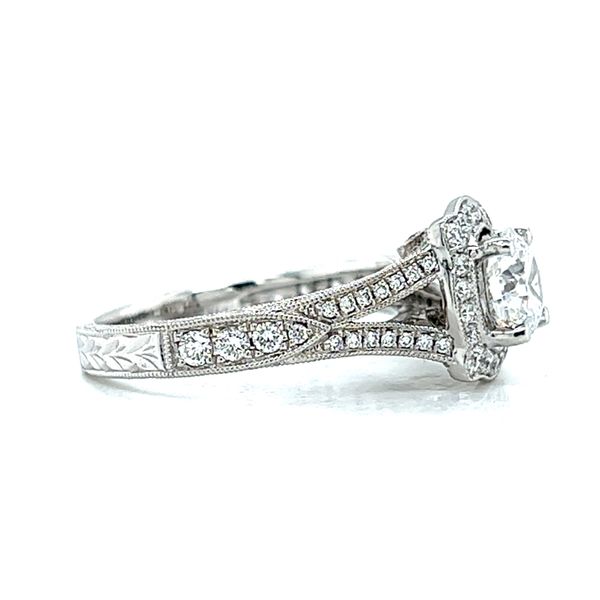 14k White Gold Lab Grown Diamond Halo Engagement Ring Image 2 Arezzo Jewelers Elmwood Park, IL