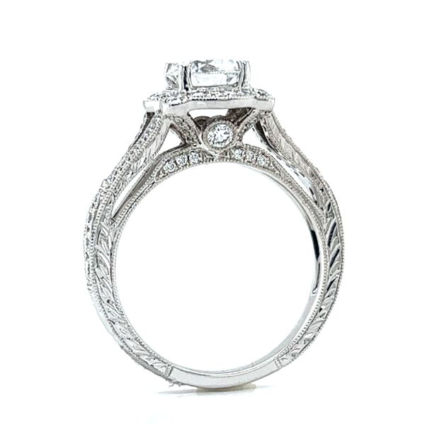 14k White Gold Lab Grown Diamond Halo Engagement Ring Image 3 Arezzo Jewelers Elmwood Park, IL