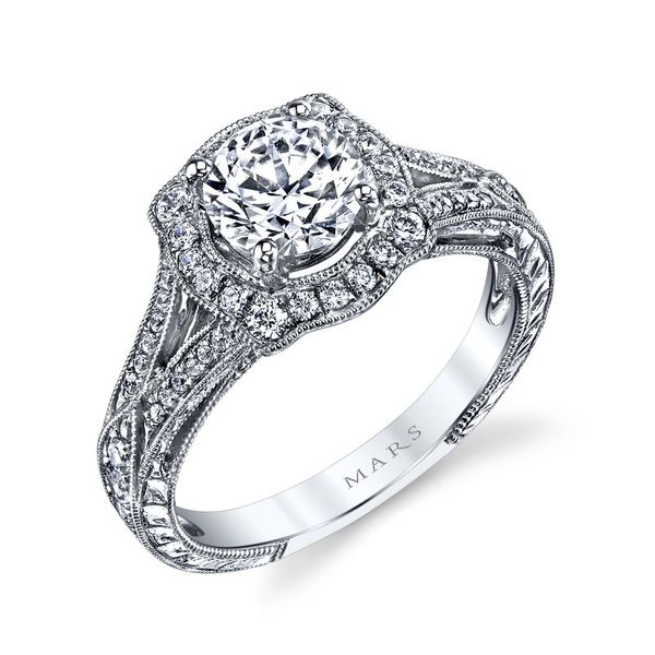 14k White Gold Lab Grown Diamond Halo Engagement Ring Image 5 Arezzo Jewelers Elmwood Park, IL