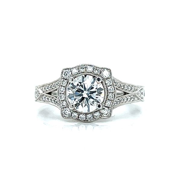 14k White Gold Lab Grown Diamond Halo Engagement Ring Arezzo Jewelers Elmwood Park, IL