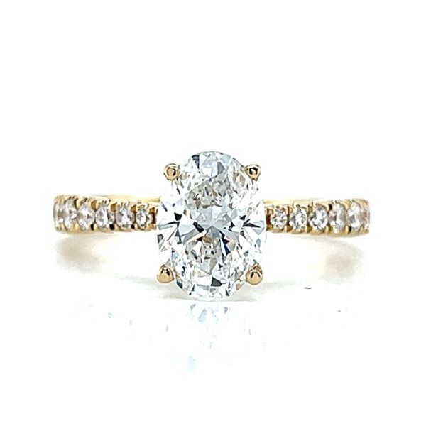 14k Yellow Gold Lab Grown Oval Diamond Engagement Ring Arezzo Jewelers Elmwood Park, IL