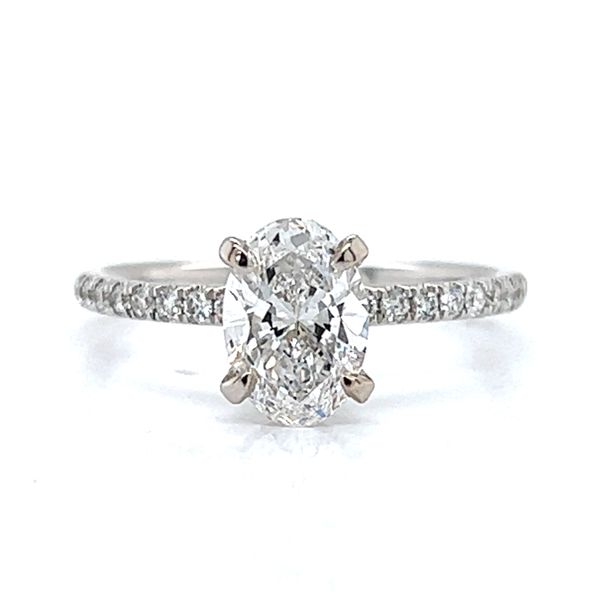 1.09ct Lab Grown Oval Diamond Hidden Halo Engagement Ring Arezzo Jewelers Elmwood Park, IL