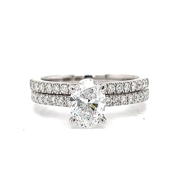 1ct Lab Grown Oval Diamond Engagement Ring Set Image 2 Arezzo Jewelers Elmwood Park, IL