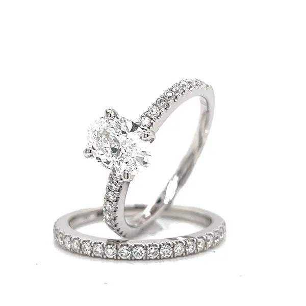 1ct Lab Grown Oval Diamond Engagement Ring Set Image 3 Arezzo Jewelers Elmwood Park, IL