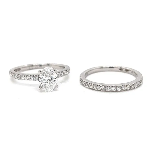 1ct Lab Grown Oval Diamond Engagement Ring Set Image 4 Arezzo Jewelers Elmwood Park, IL