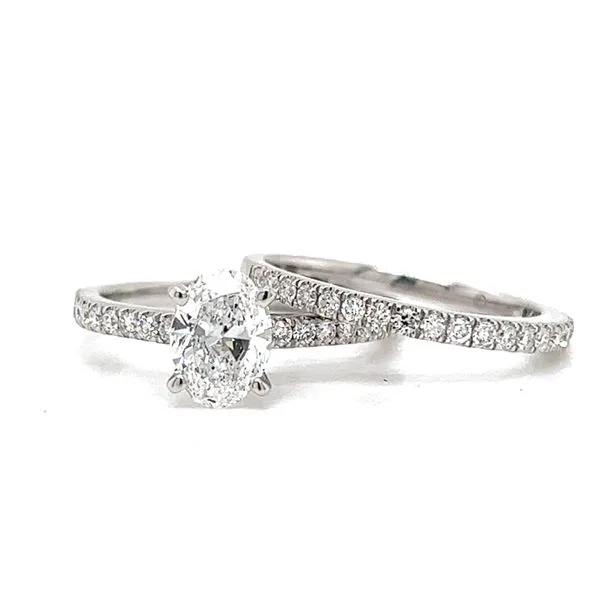 1ct Lab Grown Oval Diamond Engagement Ring Set Arezzo Jewelers Elmwood Park, IL