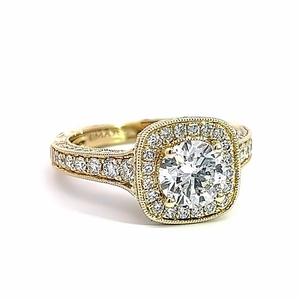 14k Gold Vintage Halo Style Lab Grown Diamond Engagement Ring, 1.82cts TW Image 2 Arezzo Jewelers Elmwood Park, IL