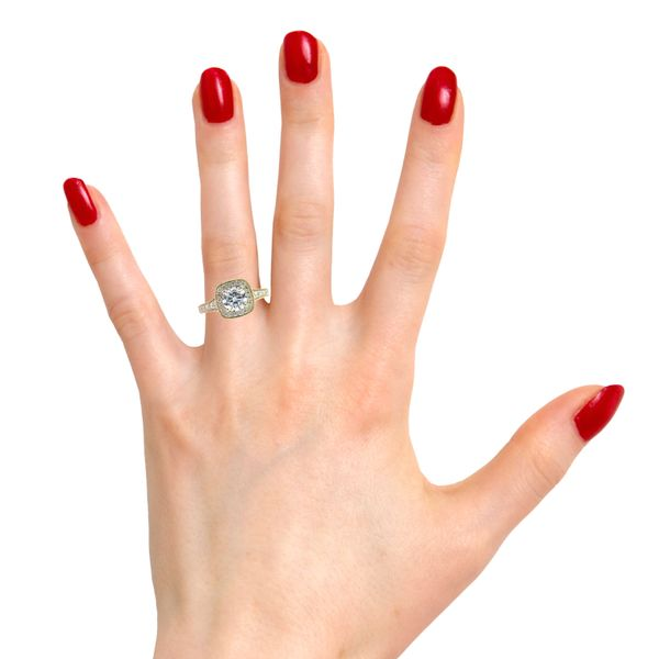 14k Gold Vintage Halo Style Lab Grown Diamond Engagement Ring, 1.82cts TW Image 3 Arezzo Jewelers Elmwood Park, IL