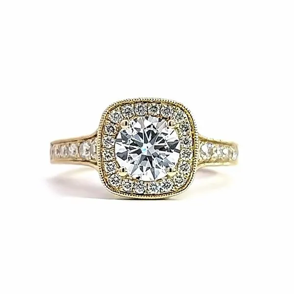 14k Gold Vintage Halo Style Lab Grown Diamond Engagement Ring, 1.82cts TW Arezzo Jewelers Elmwood Park, IL