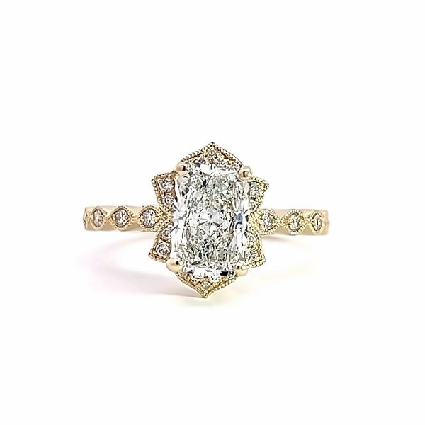 Vintage Halo Lab Grown Diamond Engagement Ring Arezzo Jewelers Elmwood Park, IL