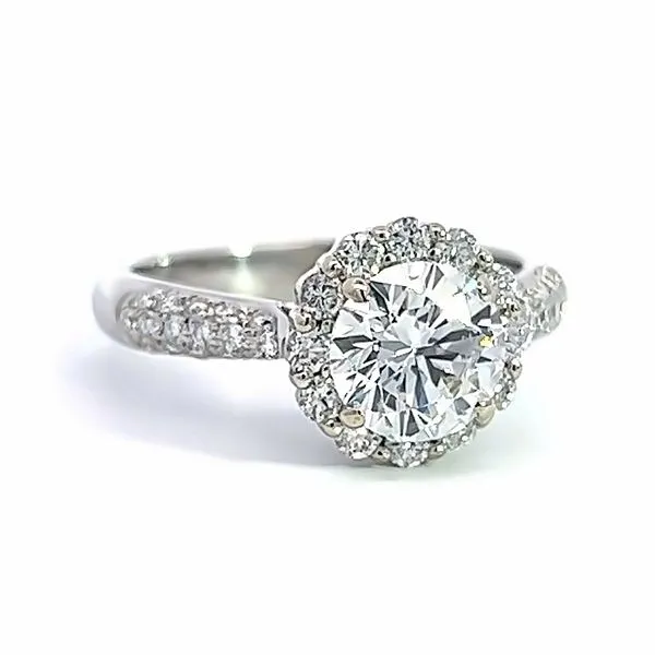 18k White Gold Lab Grown Center Diamond Halo Engagement Ring Image 2 Arezzo Jewelers Elmwood Park, IL