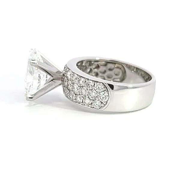3.09ct Oval Lab Grown Diamond French Pave Engagement Ring Image 3 Arezzo Jewelers Elmwood Park, IL