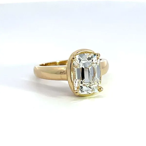 2.85ct Lab Grown Old Miner Cut Diamond Solitaire Engagement Ring in 14k Yellow Gold Image 2 Arezzo Jewelers Elmwood Park, IL