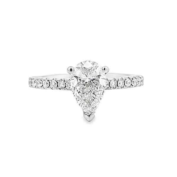 1.71cttw Lab Grown Peard Diamond Hidden Halo Engagement Ring in White Gold Arezzo Jewelers Elmwood Park, IL
