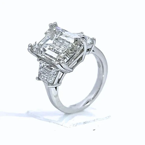 12.78ct TW Lab Grown Emerald Diamond Three Stone Engagement Ring Image 2 Arezzo Jewelers Elmwood Park, IL