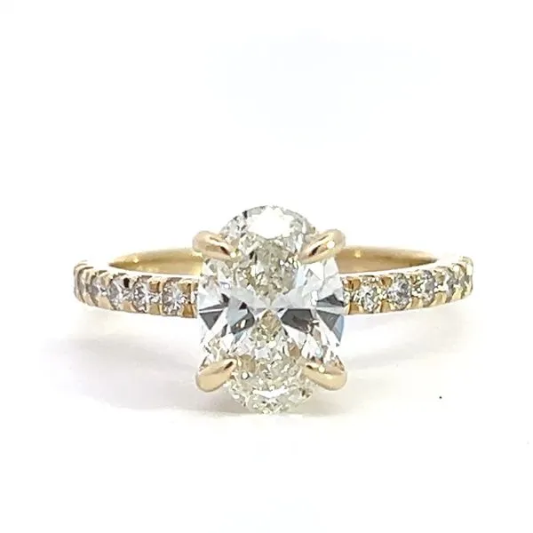 2.52ct TW Lab Oval Hidden Halo Diamond Engagement Ring Arezzo Jewelers Elmwood, IL