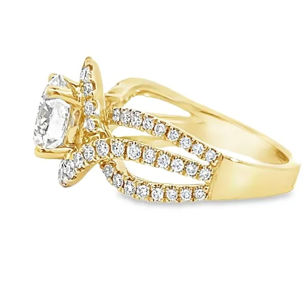 2.08ct Lab Grown Diamond Engagement Ring in 14K Yellow Gold with Natural Diamond Accents Image 2 Arezzo Jewelers Elmwood Park, IL