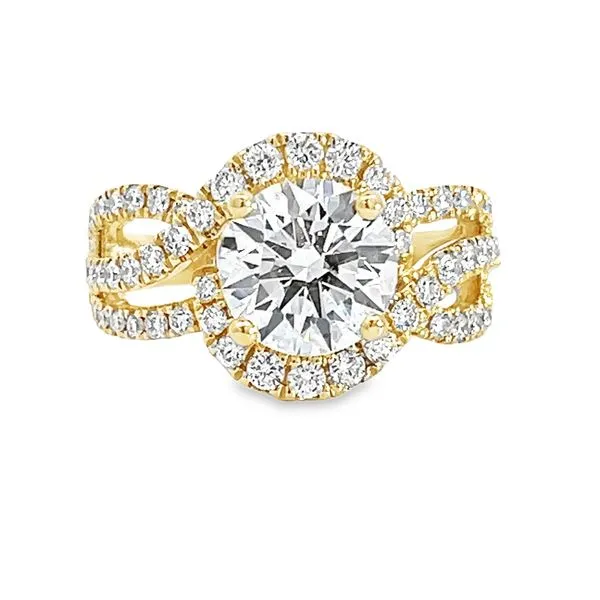 2.08ct Lab Grown Diamond Engagement Ring in 14K Yellow Gold with Natural Diamond Accents Arezzo Jewelers Elmwood Park, IL