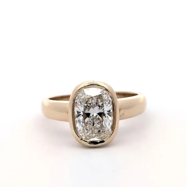 2.22 Carat Lab Grown Elongated Cushion Cut Diamond Engagement Ring in 14K Yellow Gold Image 2 Arezzo Jewelers Elmwood, IL