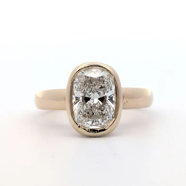 2.22 Carat Lab Grown Elongated Cushion Cut Diamond Engagement Ring in 14K Yellow Gold Arezzo Jewelers Elmwood, IL