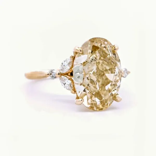 5.03ct Fancy Yellow Lab Grown Oval Diamond Engagement Ring in 14K Yellow Gold Arezzo Jewelers Elmwood Park, IL