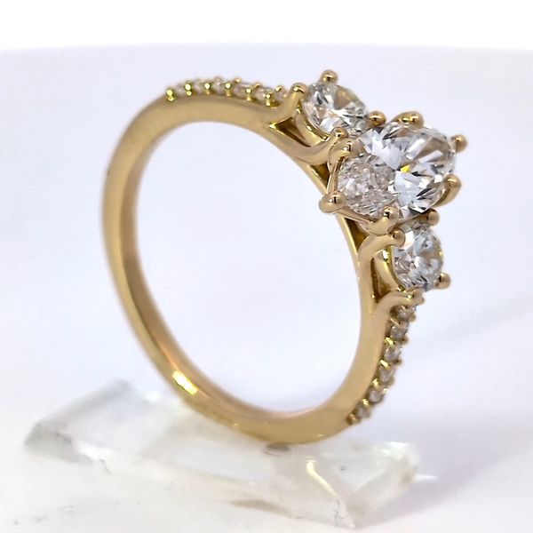 1.50ct Lab-Grown Three Stone Marquise Diamond Engagement Ring in 14K Yellow Gold Image 4 Arezzo Jewelers Elmwood Park, IL