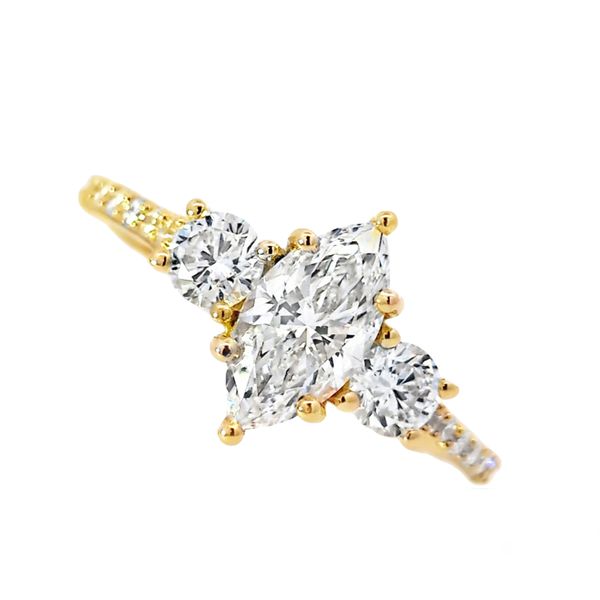1.50ct Lab-Grown Three Stone Marquise Diamond Engagement Ring in 14K Yellow Gold Arezzo Jewelers Elmwood Park, IL