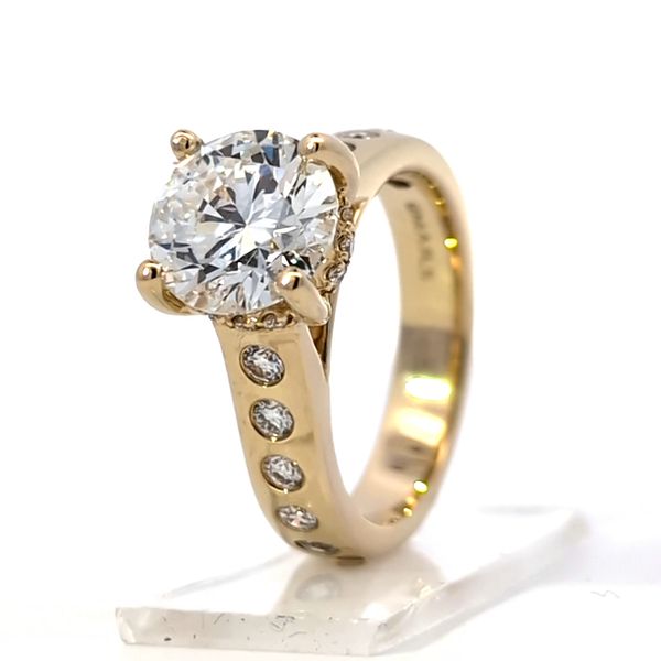 3.00ct TW Bold Gold Lab Grown Round Diamond Engagement Ring Image 2 Arezzo Jewelers Elmwood Park, IL