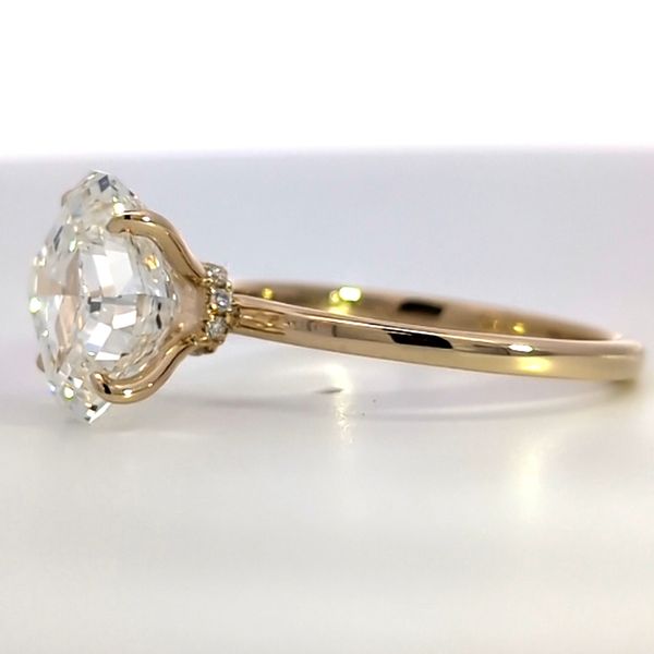 3.90ct TW Lab Grown East-West Asscher Cut Diamond Engagement Ring in 14K Yellow Gold Image 4 Arezzo Jewelers Elmwood Park, IL