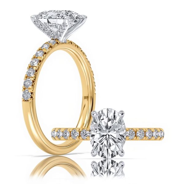 2.10ct Centurion Oval Lab Diamond Accented Engagement Ring Arezzo Jewelers Elmwood Park, IL
