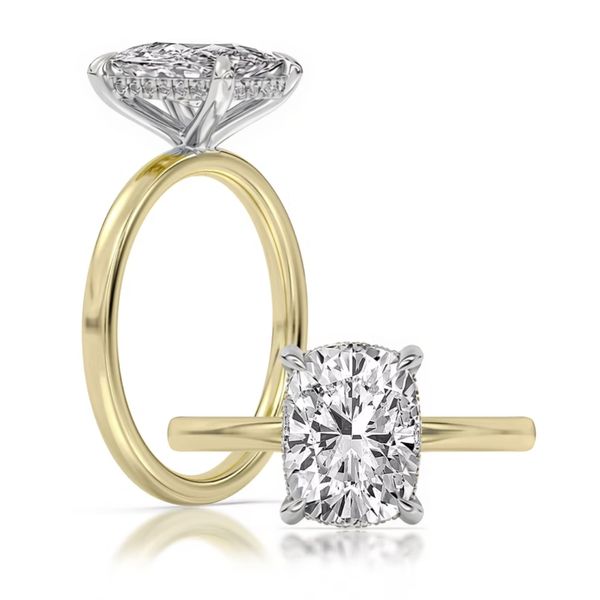 3.00ct Centurion Cushion Lab Diamond Hidden Halo Engagement Ring Arezzo Jewelers Elmwood Park, IL