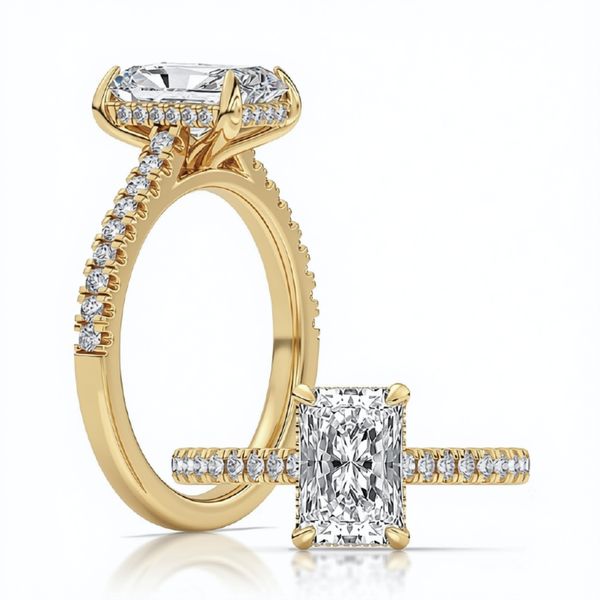 2.57ct Centurion Radiant Lab Diamond Hidden Halo Engagement Ring Arezzo Jewelers Elmwood Park, IL