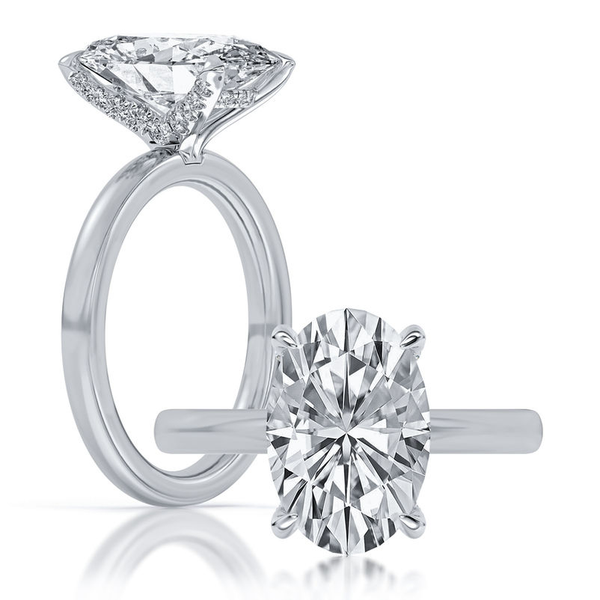 3.01ct Centurion Oval Lab Diamond Accented Engagement Ring Arezzo Jewelers Elmwood Park, IL