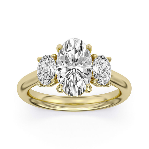 2.09ct Centurion Oval Lab Diamond Three Stone Engagement Ring Image 2 Arezzo Jewelers Elmwood Park, IL